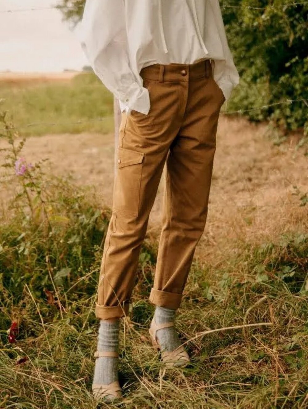 Sezane Benicio Trousers Caramel - Size 14